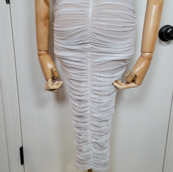 Nookie x REVOLVE Mecca Midi Dress Size XSStunning Bridal White + Nude Mesh - Picture 9 of 14